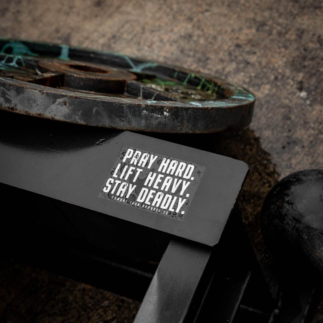 Pray Hard. Life Heavy. Stay Deadly. Decal - One Revolver Surfboards