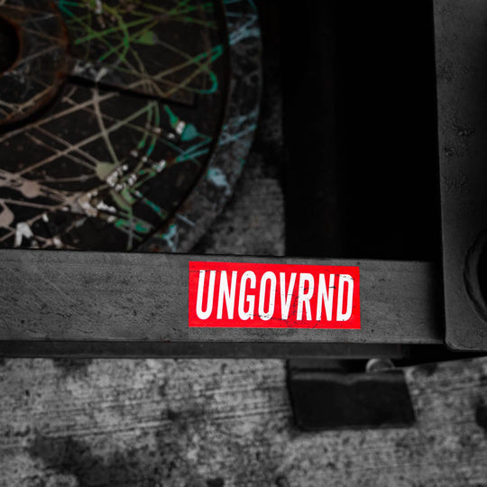 Ungovrnd Distressed Red Decal - One Revolver Surfboards