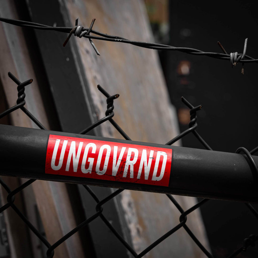 Ungovrnd Distressed Red Decal - One Revolver Surfboards