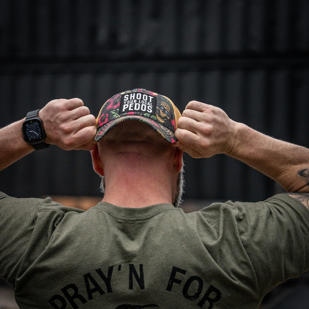 One Revolver Surfboards - Shoot Your Local Pedos Patch Tactical Ripstop Mesh Snapback Hat HEADWEAR