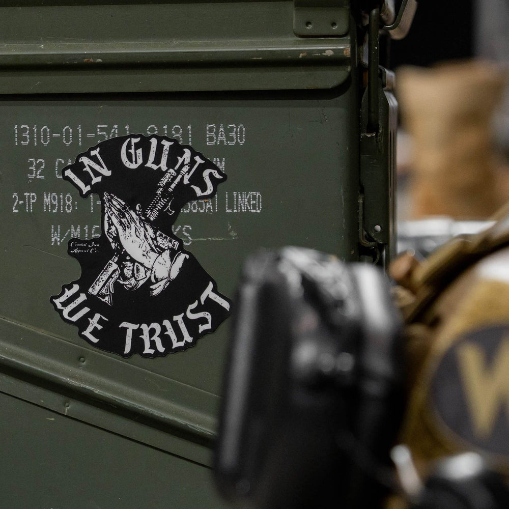 In Guns We Trust Decal - One Revolver Surfboards