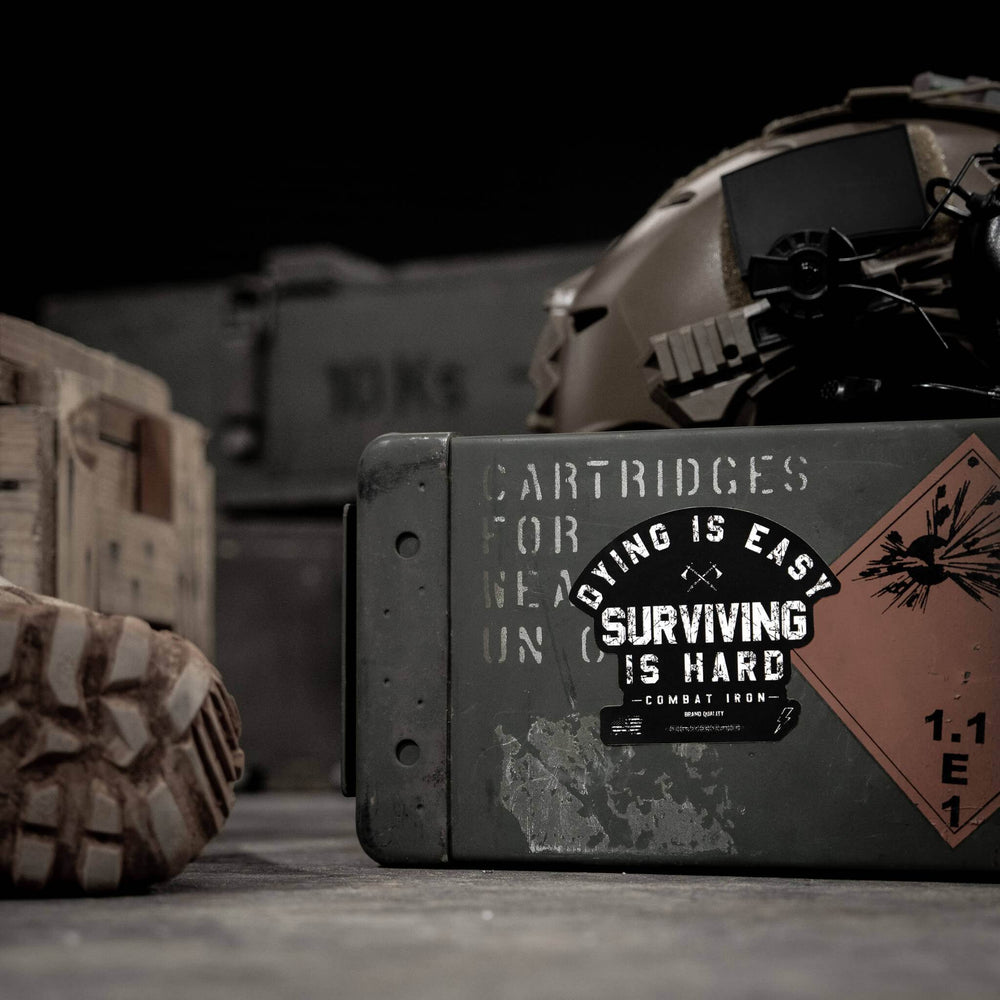 Dying Is Easy. Surviving Is Hard. Decal - One Revolver Surfboards