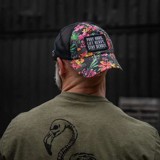 One Revolver Surfboards - Pray Hard. Lift Heavy. Stay Deadly. Patch Tactical Ripstop Mesh Snapback Hat HEADWEAR