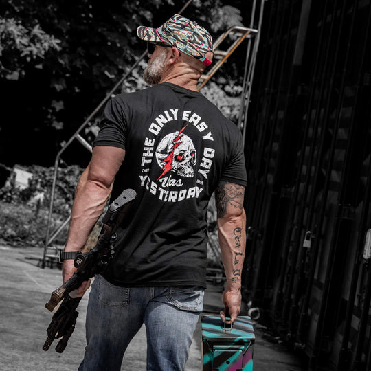 One Revolver Surfboards - Only Easy Day Was Yesterday Skull Men&
