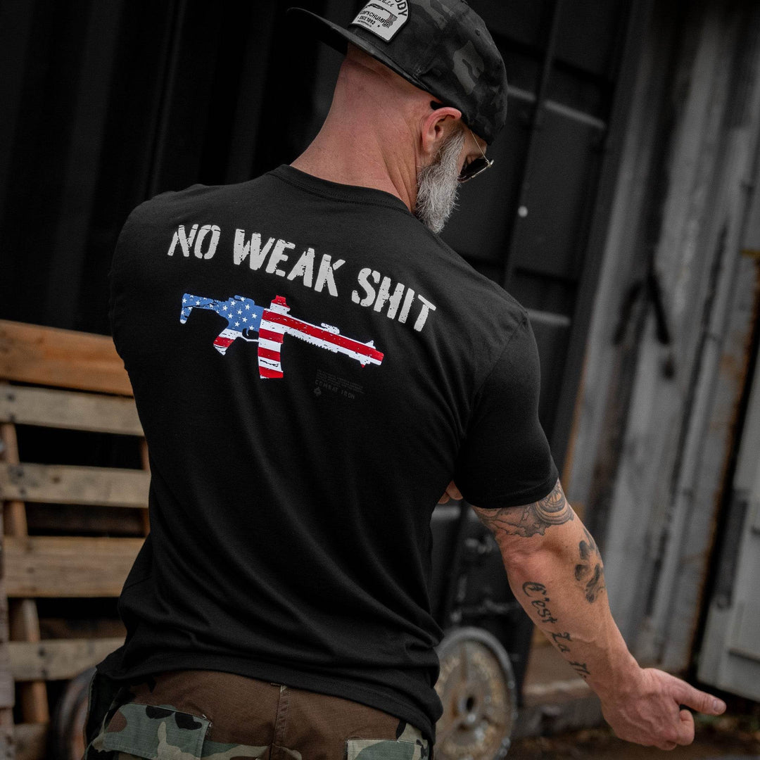 No Weak Shit Rifle Men's T-Shirt - One Revolver Surfboards