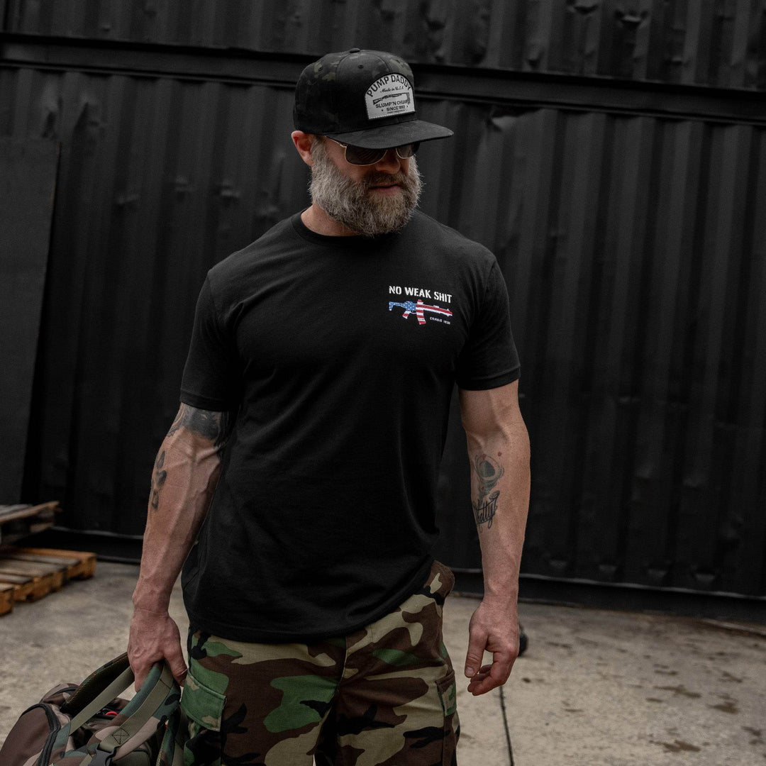 No Weak Shit Rifle Men's T-Shirt - One Revolver Surfboards
