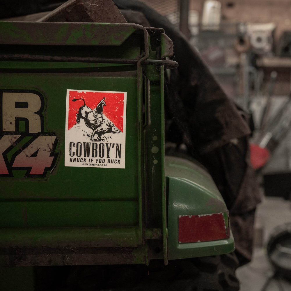Cowboy'n Knuck If You Buck Rodeo Decal - One Revolver Surfboards