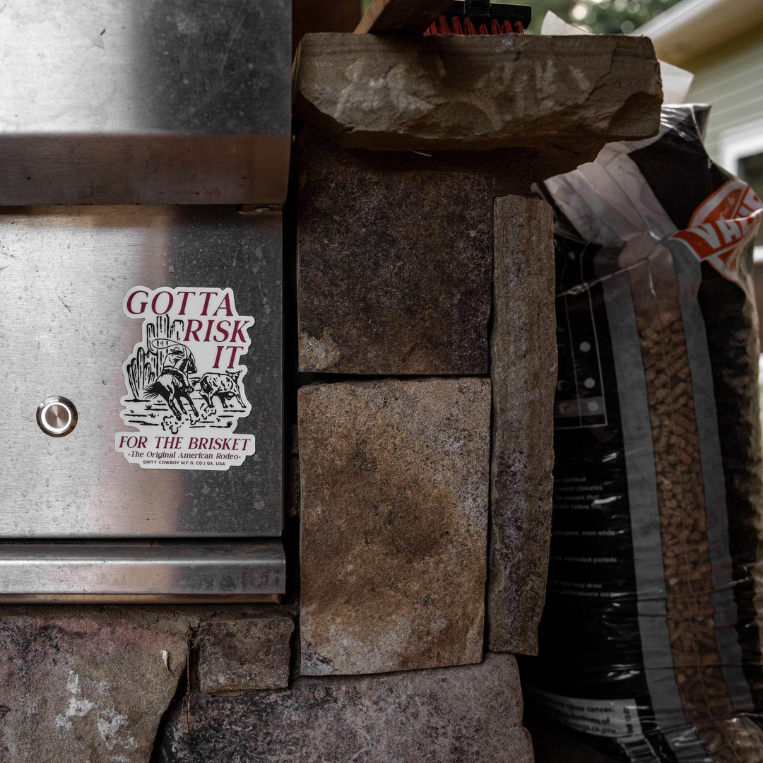 Gotta Risk It For The Brisket - American Rodeo Decal - One Revolver Surfboards