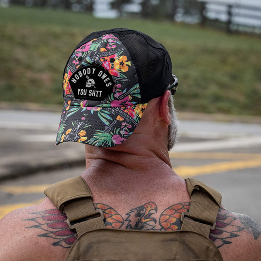 Nobody Owes You Shit Arched Patch Tactical Ripstop Mesh Snapback Hat