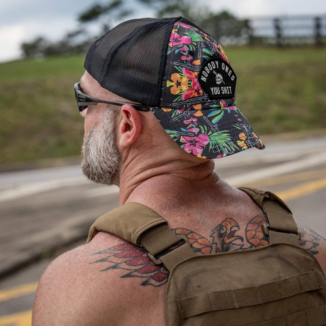 One Revolver Surfboards - Nobody Owes You Shit Arched Patch Tactical Ripstop Mesh Snapback Hat HEADWEAR