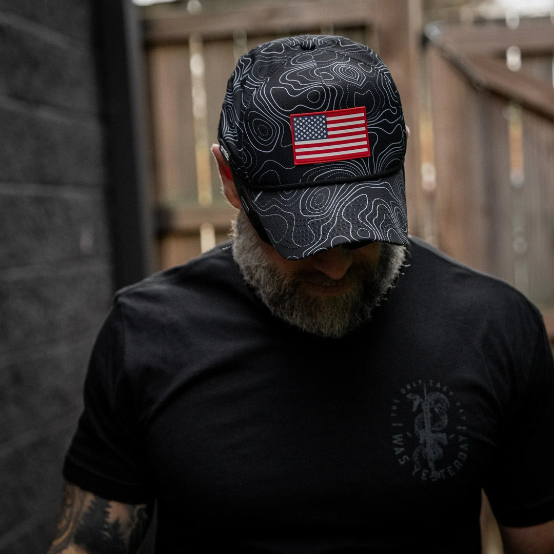 One Revolver Surfboards - American Flag PVC Patch Waterproof Weekender Snapback WEEKENDER MESH SNAPBACK