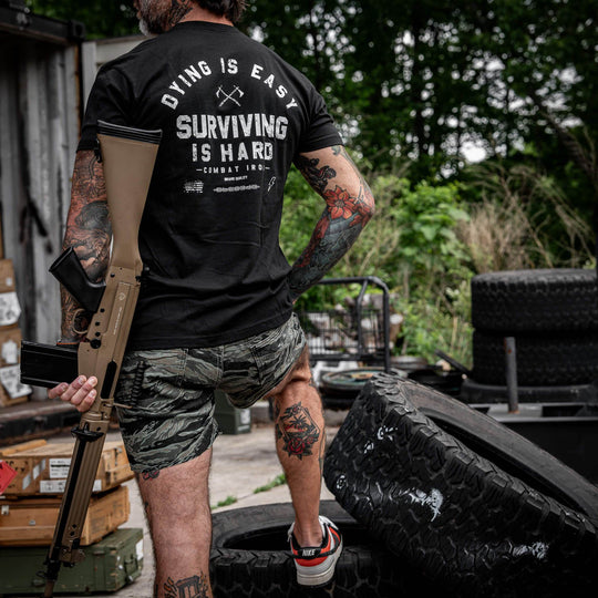 Dying is Easy. Surviving Is Hard Men's T-Shirt - One Revolver Surfboards