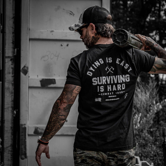 Dying is Easy. Surviving Is Hard Men's T-Shirt - One Revolver Surfboards