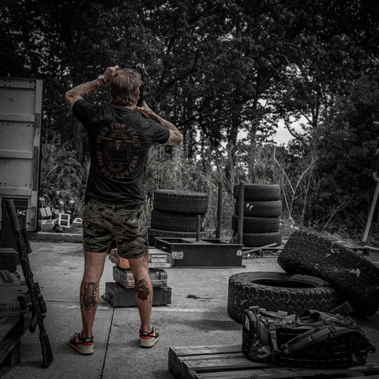 Pray For Peace. Prepare For War. Men's T-Shirt - One Revolver Surfboards
