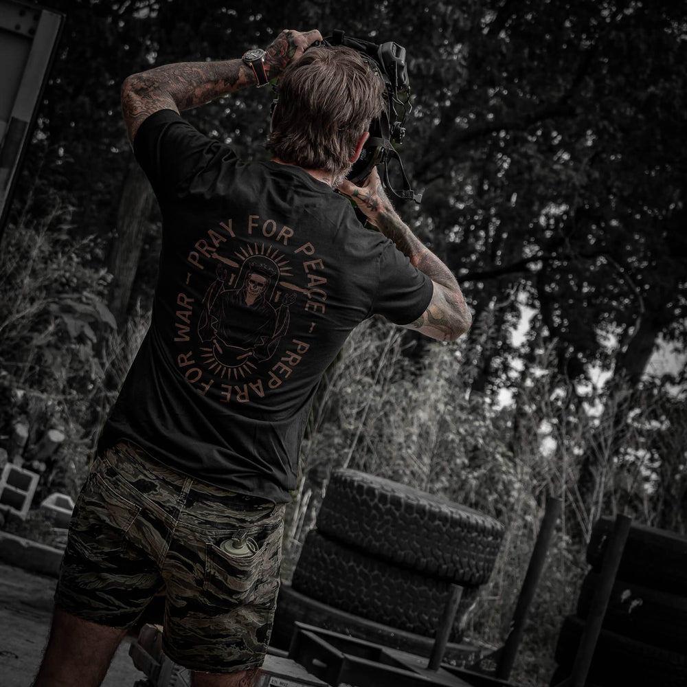 Pray For Peace. Prepare For War. Men's T-Shirt - One Revolver Surfboards