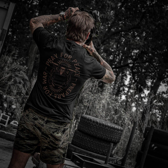 Pray For Peace. Prepare For War. Men's T-Shirt - One Revolver Surfboards