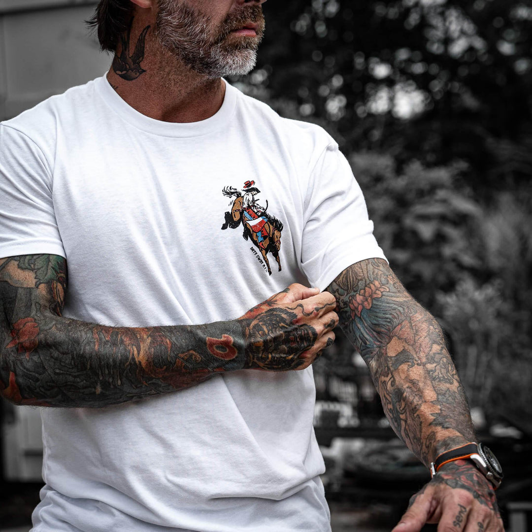 Ride 'Em Raw - Saddles Are For Sissy's Men's T-Shirt - One Revolver Surfboards