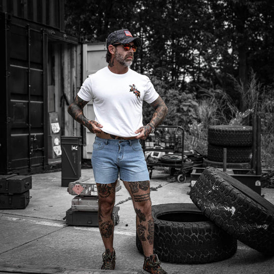 Ride 'Em Raw - Saddles Are For Sissy's Men's T-Shirt - One Revolver Surfboards