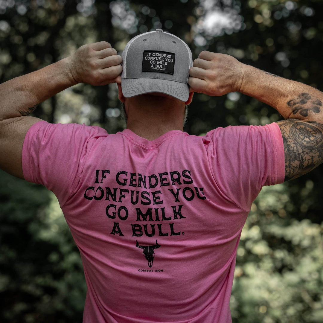 If Genders Confuse You, Go Milk a Bull Men's T-Shirt - One Revolver Surfboards