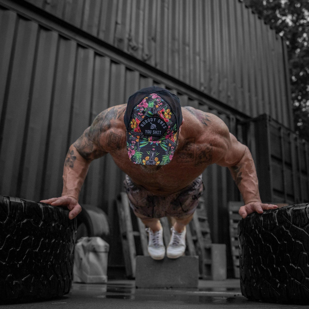 One Revolver Surfboards - Nobody Owes You Shit Arched Patch Tactical Ripstop Mesh Snapback Hat HEADWEAR