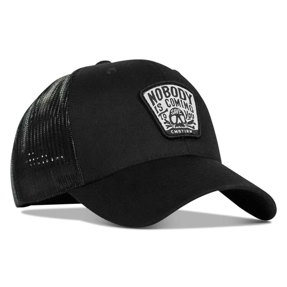 Nobody Is Coming To Save You Skull Patch Snapback Hat