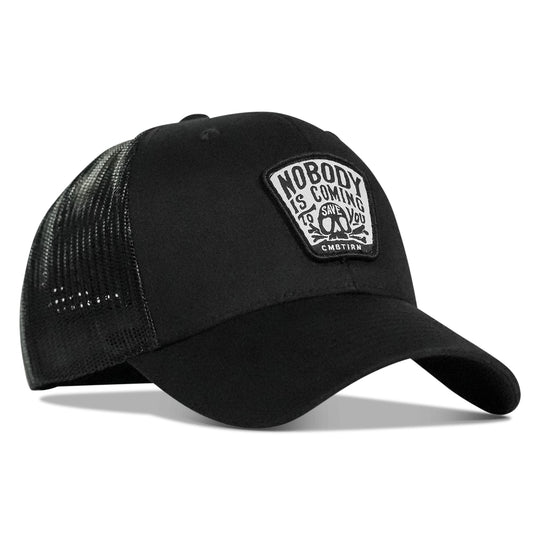Nobody Is Coming To Save You Skull Patch Snapback Hat