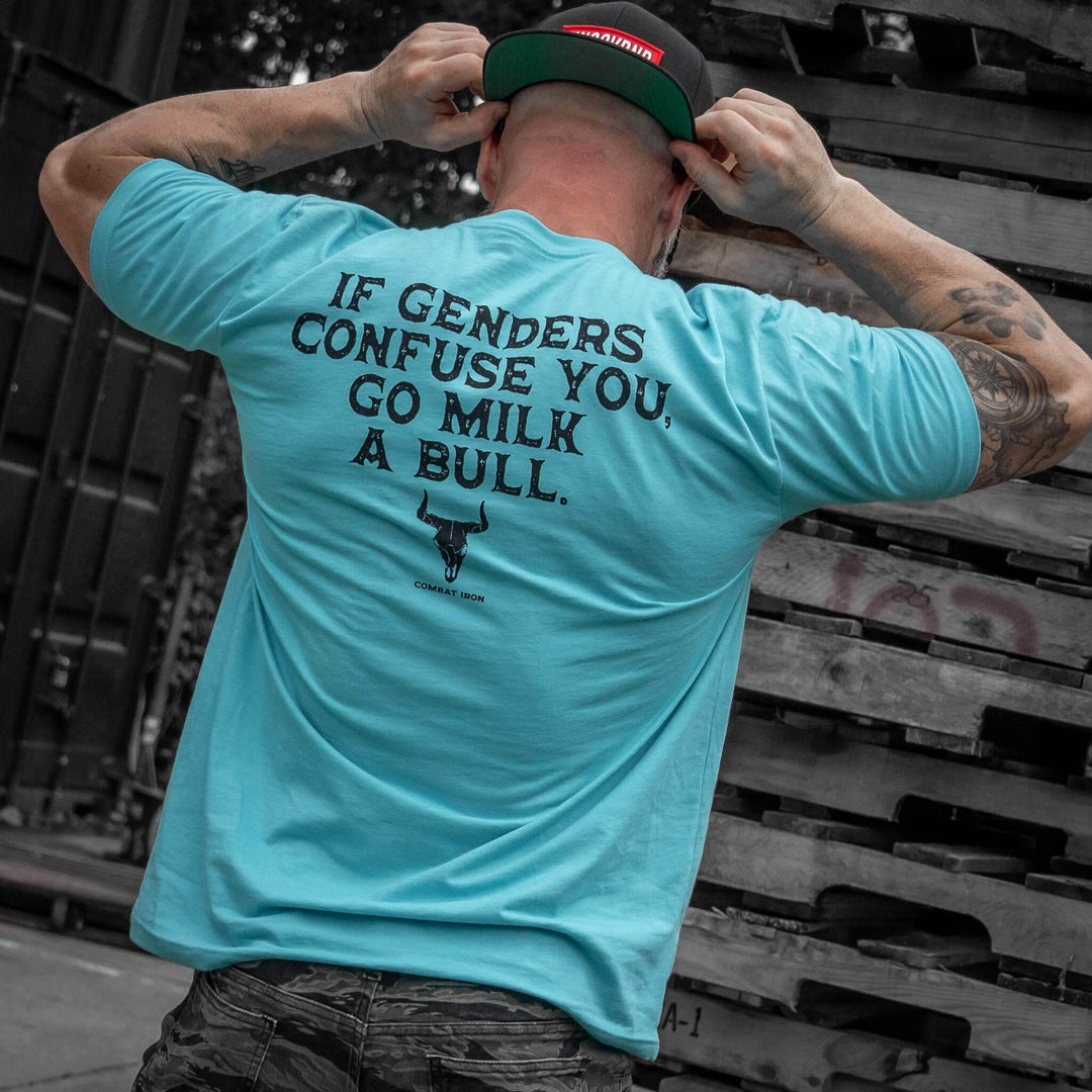 If Genders Confuse You, Go Milk a Bull Men's T-Shirt - One Revolver Surfboards