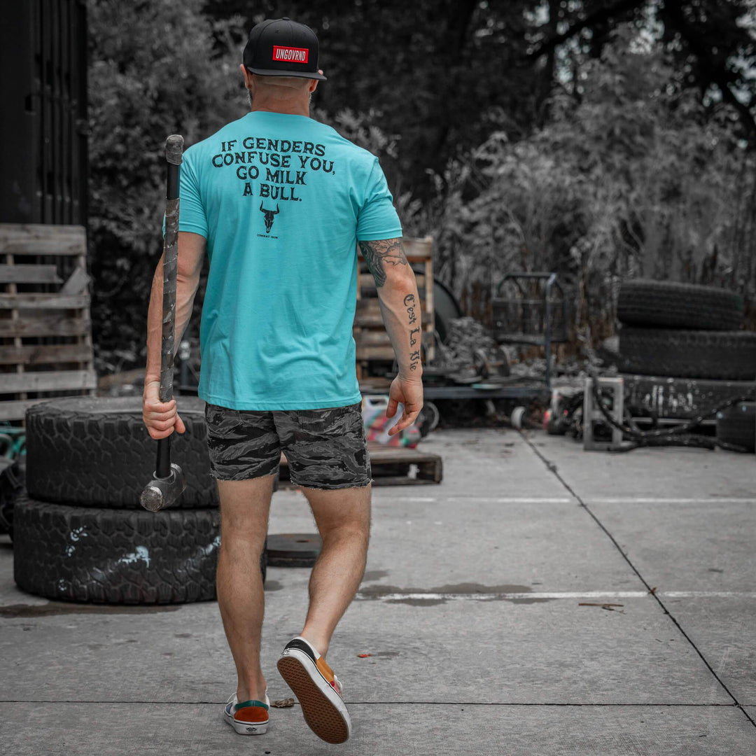 If Genders Confuse You, Go Milk a Bull Men's T-Shirt - One Revolver Surfboards