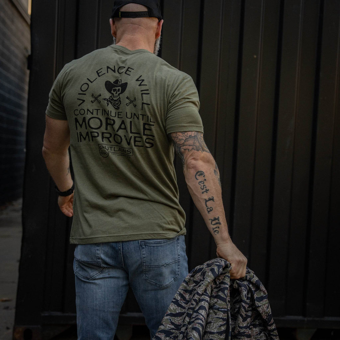 Violence Will Continue Until Morale Improves Men's T-Shirt - One Revolver Surfboards