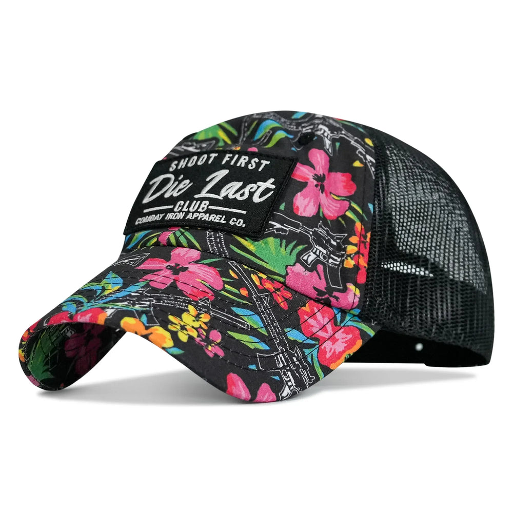 One Revolver Surfboards - Shoot First. Die Last. Club Patch Tactical Ripstop Mesh Snapback Hat HEADWEAR