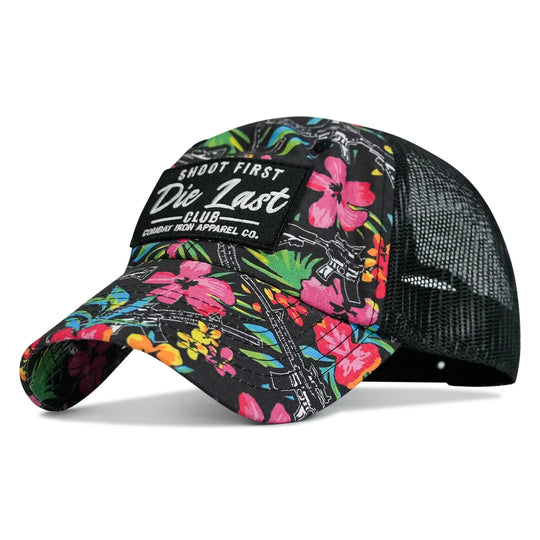 One Revolver Surfboards - Shoot First. Die Last. Club Patch Tactical Ripstop Mesh Snapback Hat HEADWEAR