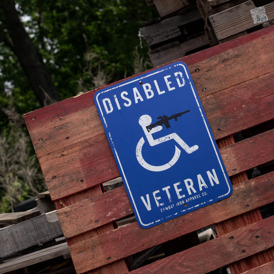 Disabled Veteran Metal Wall Mounted Sign - One Revolver Surfboards