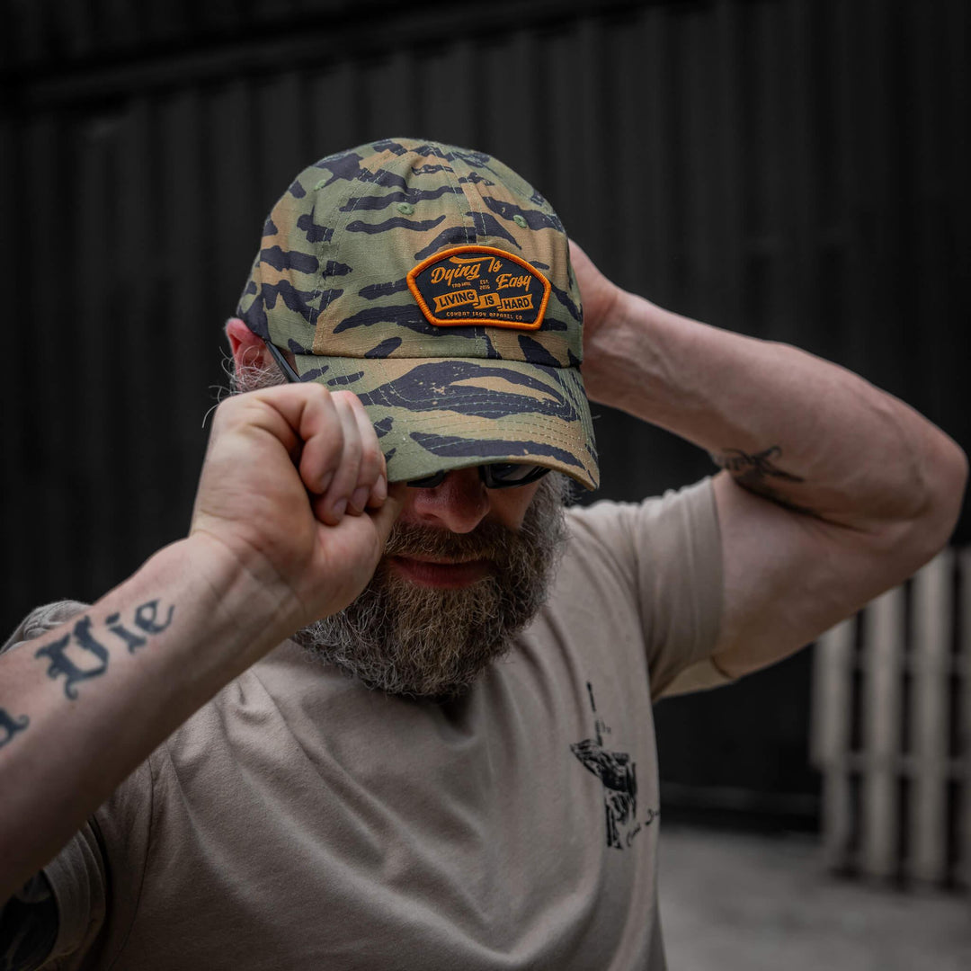 One Revolver Surfboards - Dying Is Easy, Living Is Hard Patch Tactical Ripstop Mesh Snapback Hat HEADWEAR