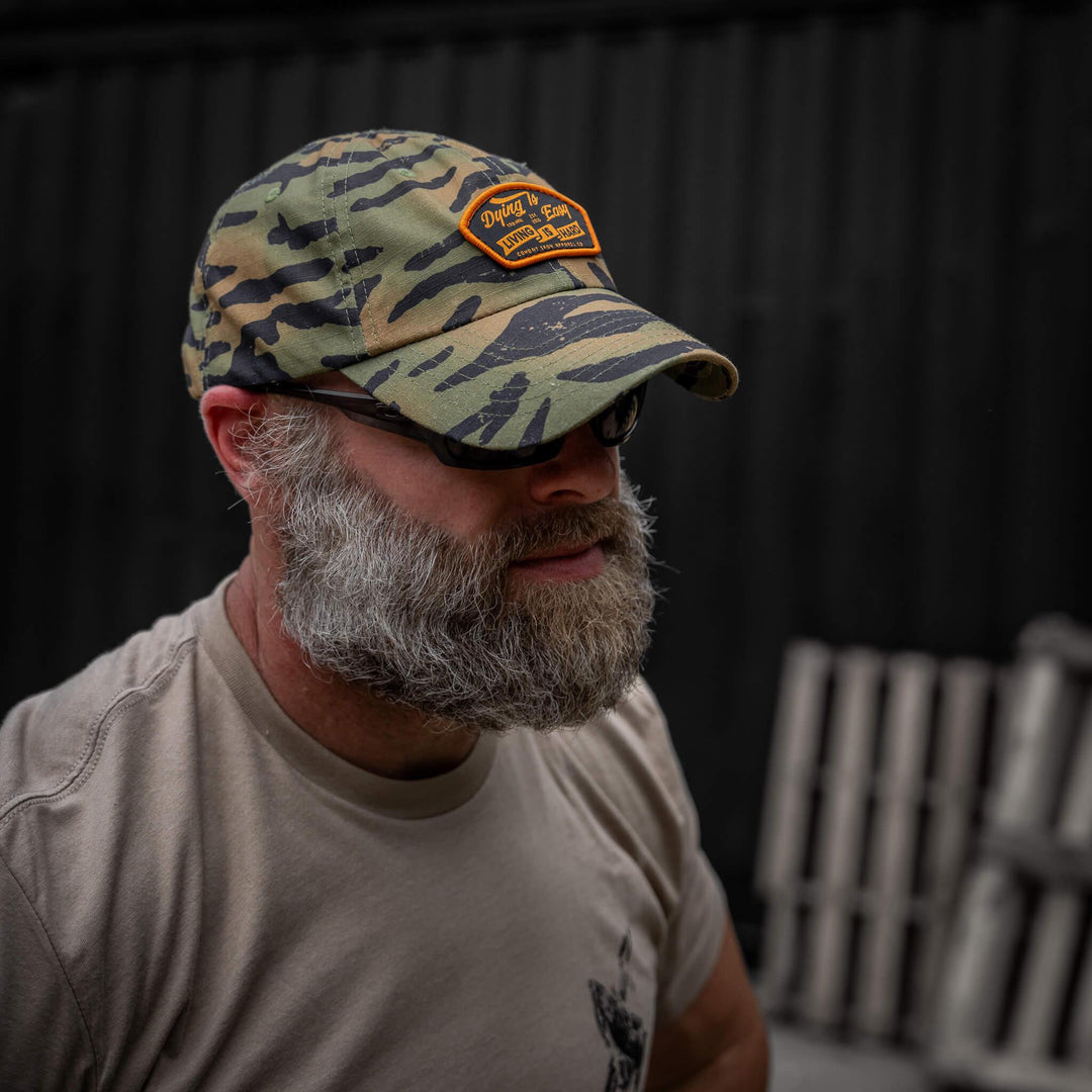 One Revolver Surfboards - Dying Is Easy, Living Is Hard Patch Tactical Ripstop Mesh Snapback Hat HEADWEAR