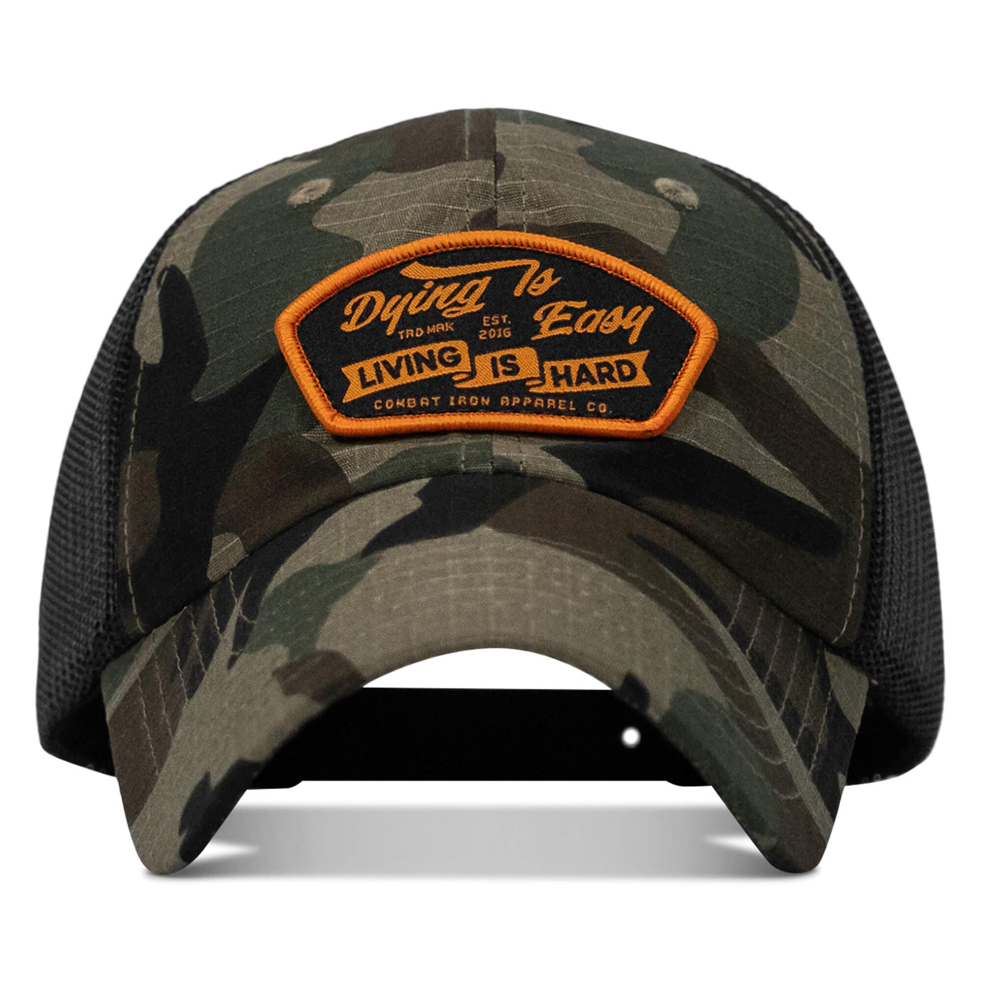 One Revolver Surfboards - Dying Is Easy, Living Is Hard Patch Tactical Ripstop Mesh Snapback Hat HEADWEAR