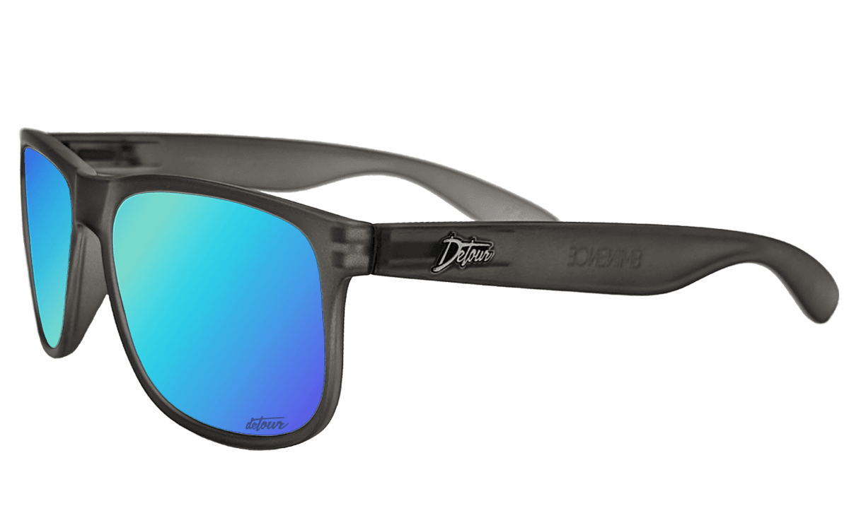Eminence - Frosted Storm Gray- Electric Blue Lens Polarized - One Revolver Surfboards