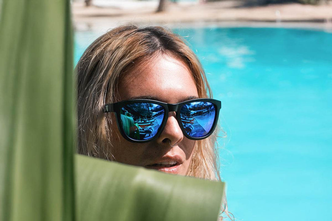 Matte Black - Electric Blue Lens Polarized - Essentials - One Revolver Surfboards