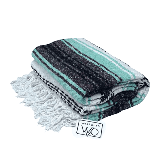 Mint & Grey Mexican Falsa Yoga Blanket - One Revolver Surfboards