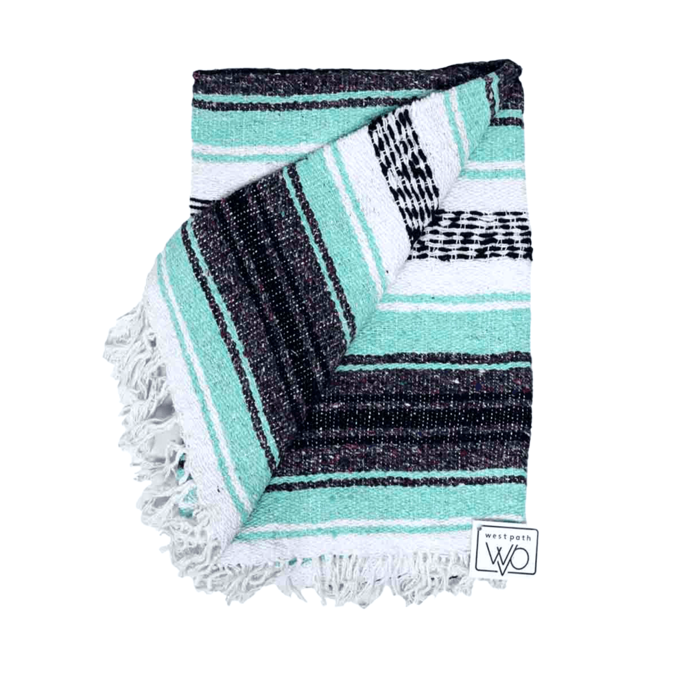 Mint & Grey Mexican Falsa Yoga Blanket - One Revolver Surfboards