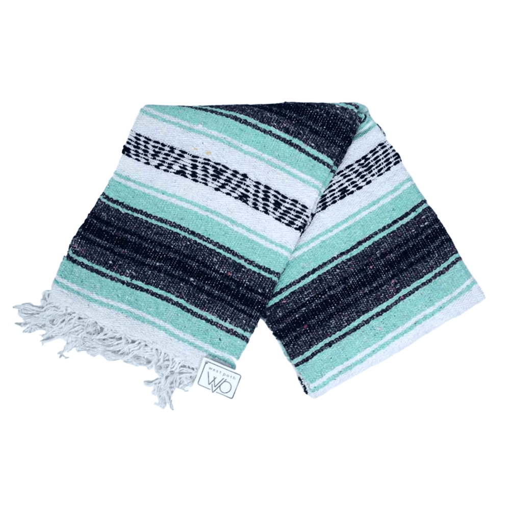 Mint & Grey Mexican Falsa Yoga Blanket - One Revolver Surfboards