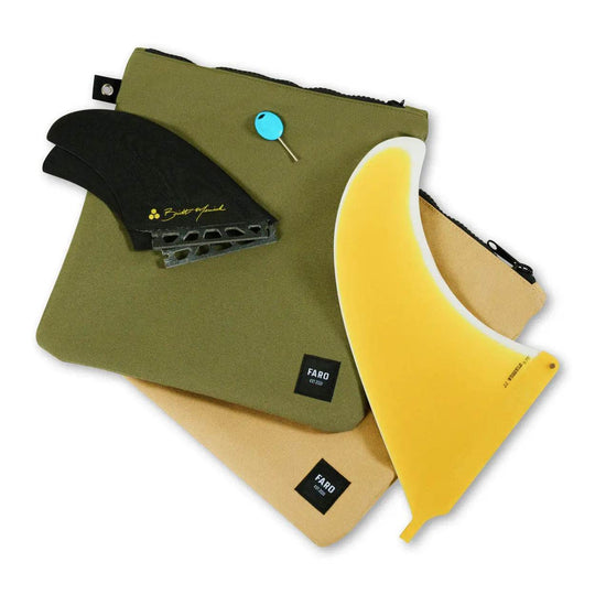 FARO Surfboard Fin Wallet Fin Case (olive color) - One Revolver Surfboards