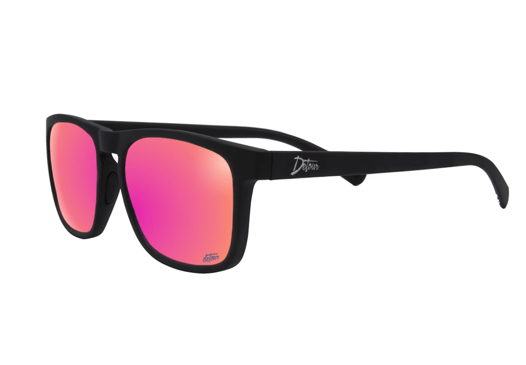 One Revolver Surfboards - Floaties - Matte Black - Pink Lemonade Lens Polarized Floaties