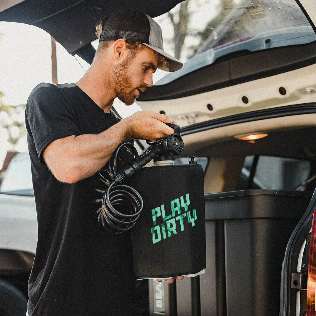 BeachBox Portable Shower Tank - 'Play Dirty' / Black - One Revolver Surfboards