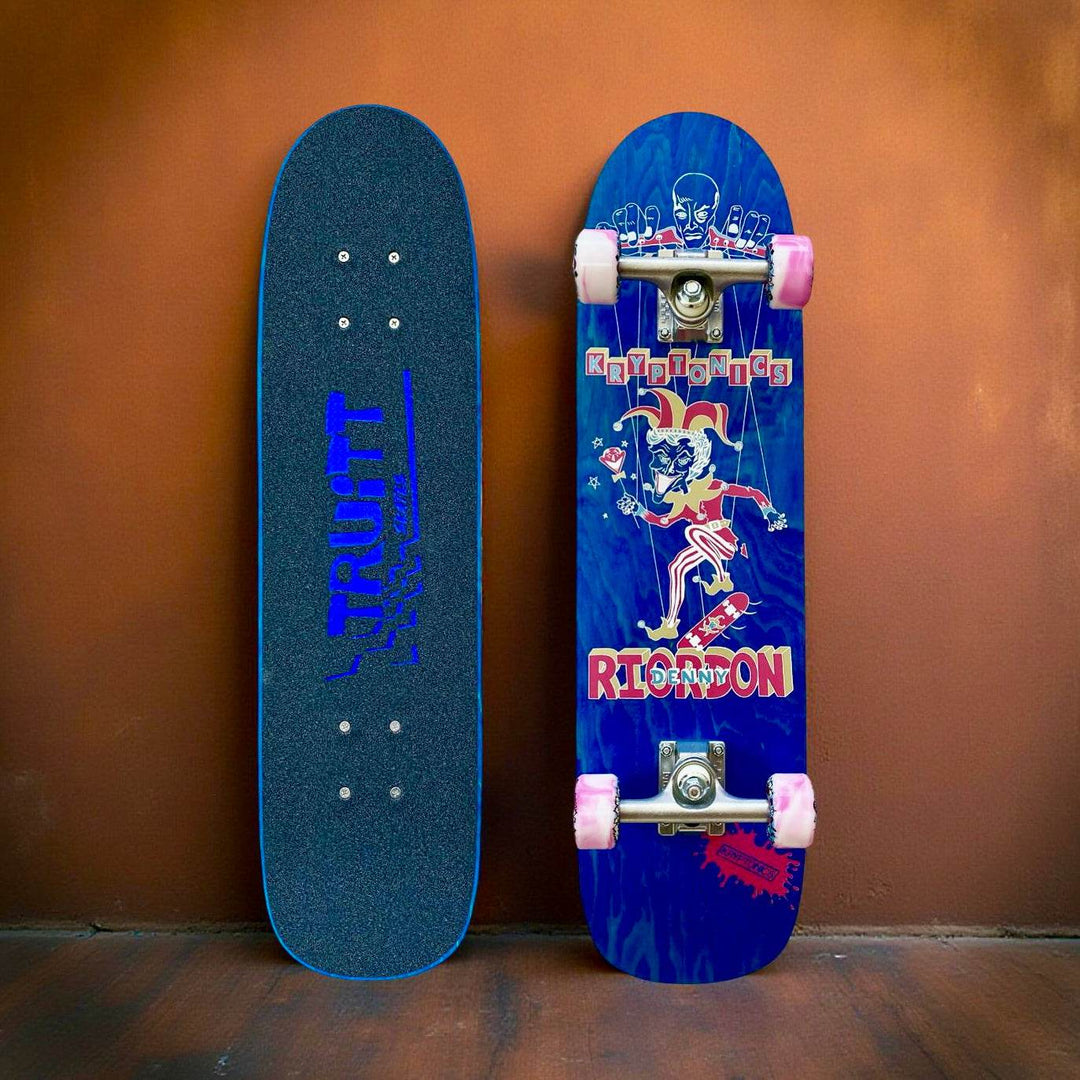 Denny Riordon Jester FREESTYLE Limited Edition 7.3”x28” HAND PAINTED (1 of 15) COMPLETE SKATEBOARD - One Revolver Surfboards