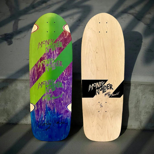 Monty Nolder Stripes ONE OF A KIND, HAND-PAINTED &amp; AUTOGRPAHED Deck 10"x30" (1 of 1) - One Revolver Surfboards