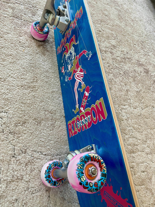 Denny Riordon Jester FREESTYLE Limited Edition 7.3”x28” HAND PAINTED (1 of 15) COMPLETE SKATEBOARD - One Revolver Surfboards