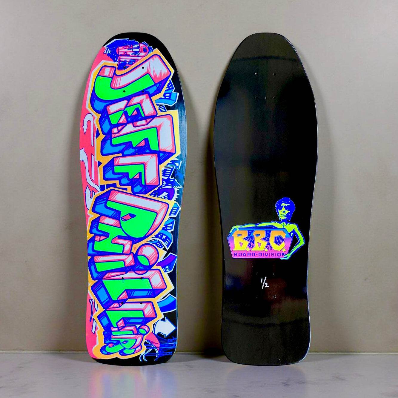 Jeff Phillips GRAFFITI Ultra Limited Edition, HAND-PAINTED BBC Deck (1 of 2) - One Revolver Surfboards