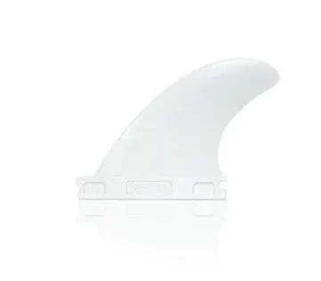 a white surfboard fin on a white background