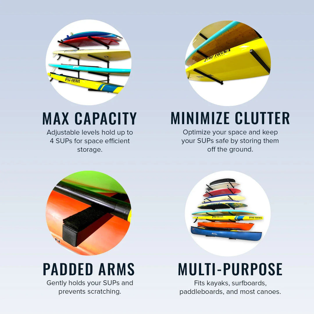 Kona SUP & Surfboard Storage | Indoor Adjustable Rack | 4 Level