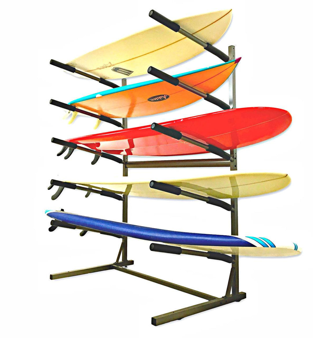 Indoor-Outdoor Freestanding Surf Rack | Holds 5 Surfboards - One Revolver Surfboards
